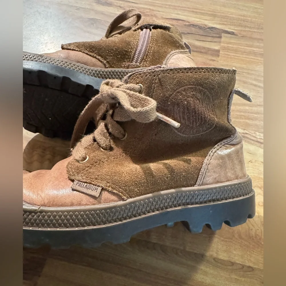 Palladium Kids Brown Suede Lace-Up Boots